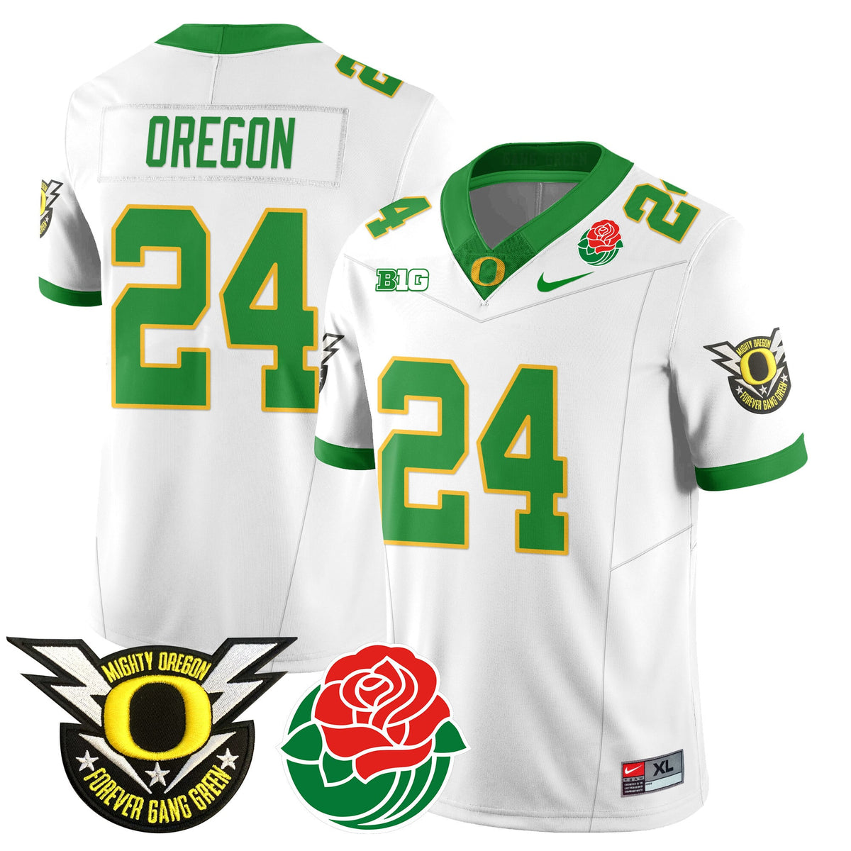 Men's Oregon Ducks 2024 Rose Bowl Jersey N2 - All Stitched 412VTHNJS003