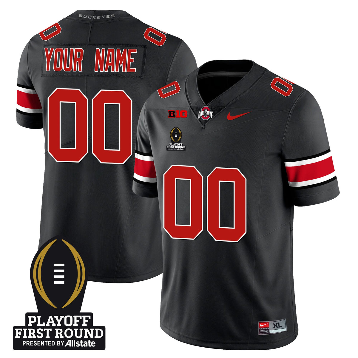 Ohio State Buckeyes Football - Playoff First Round Patch - All Stitched