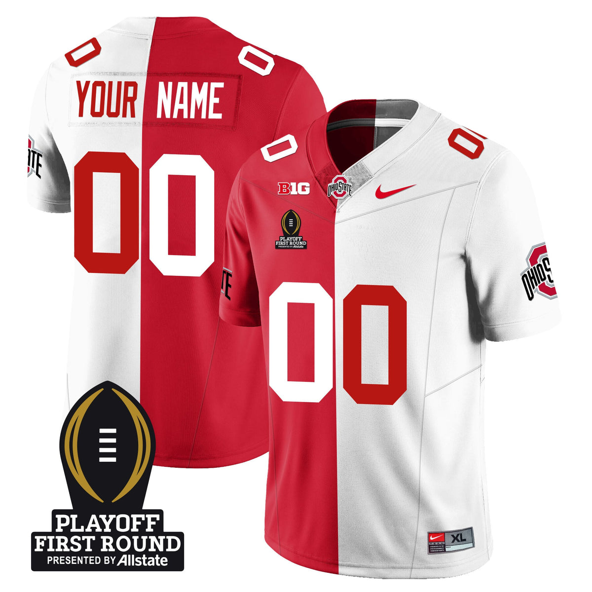 Ohio State Buckeyes Football - Playoff First Round Patch - All Stitched