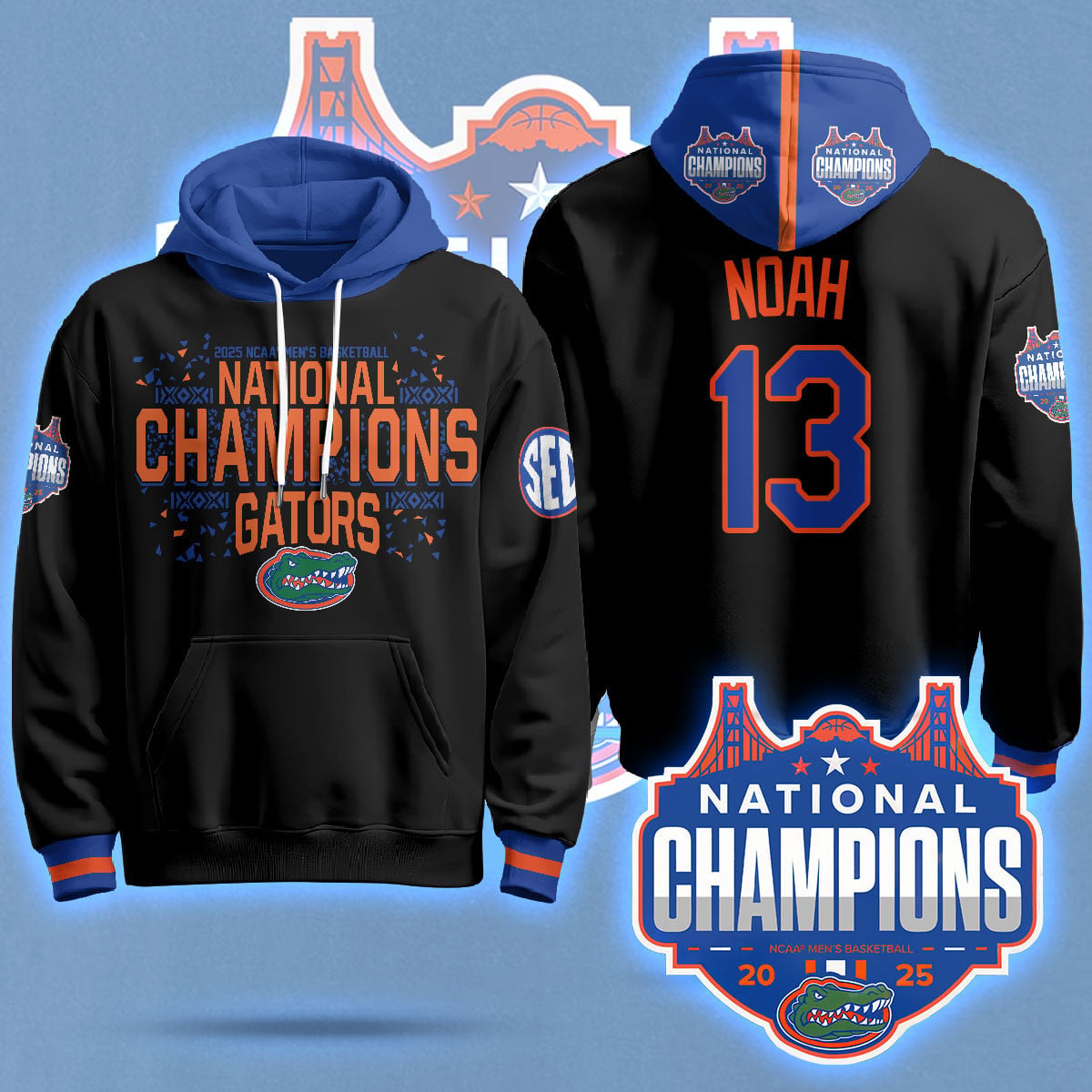 Florida Gators 2025 National Champions Basketball Hoodie N5 - Printed