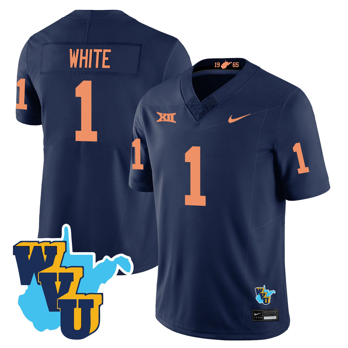 Men's West Virginia Mountaineers 1965-2025 Throwback Jersey - All Stitched