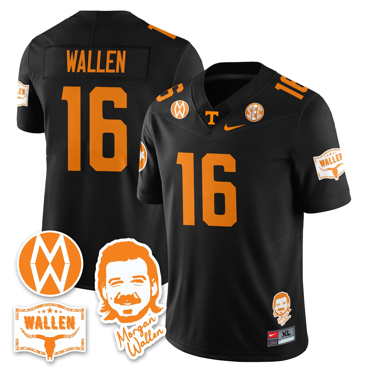 Men's Tennessee Volunteers Morgan Wallen 2025 Jersey - All Stitched