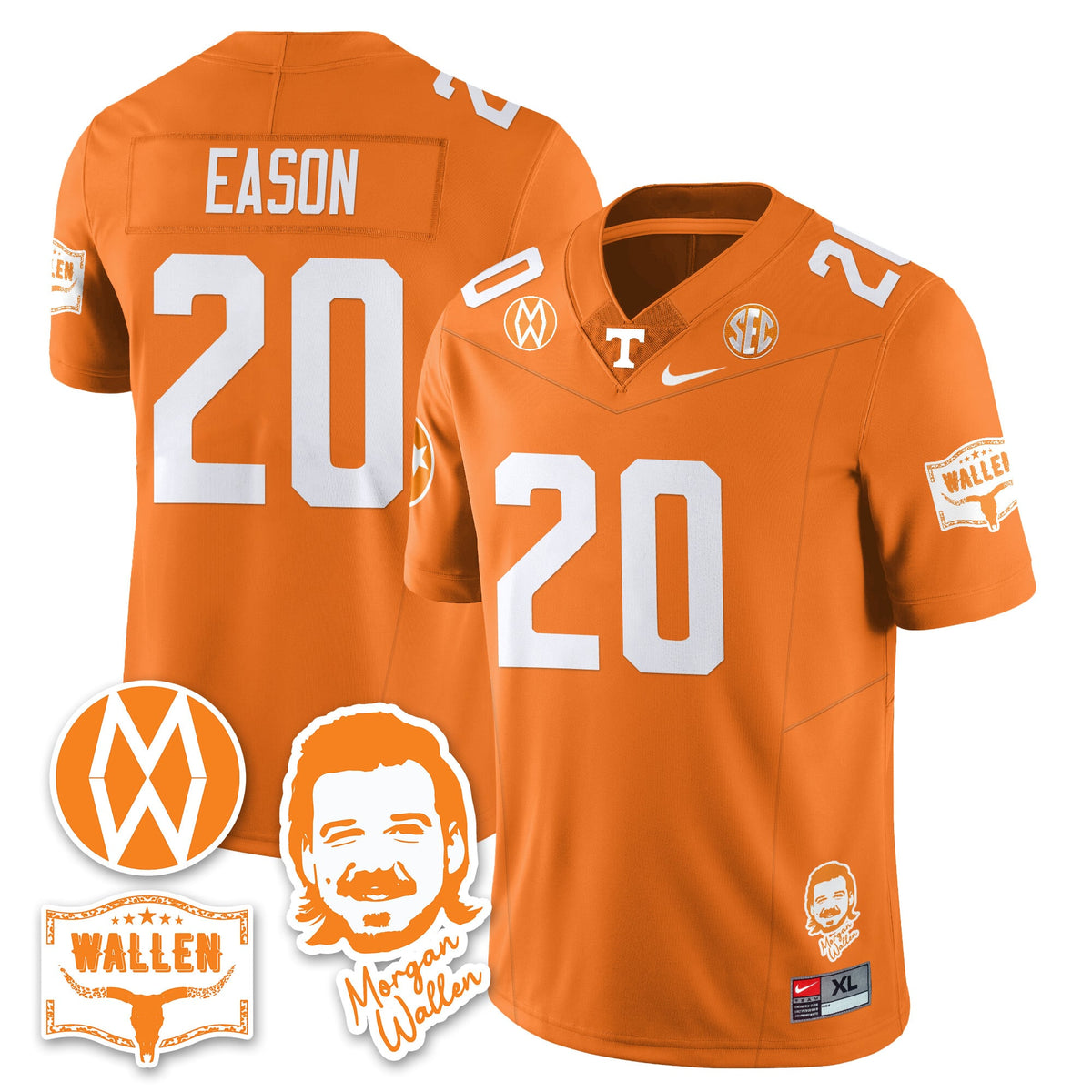 Men's Tennessee Volunteers Morgan Wallen 2025 Jersey - All Stitched