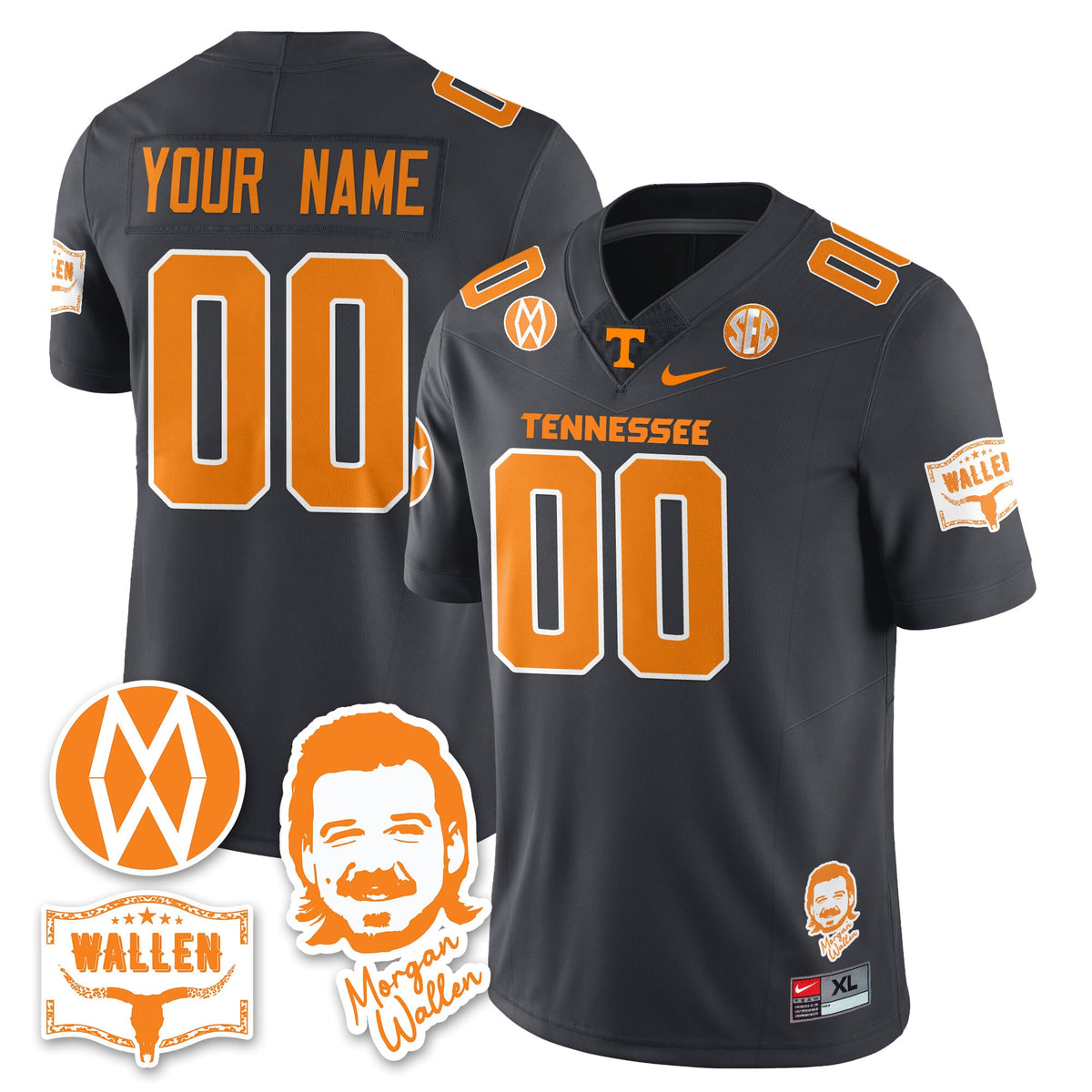 Tennessee Volunteers Morgan Wallen 2025 Custom Jersey - All Stitched