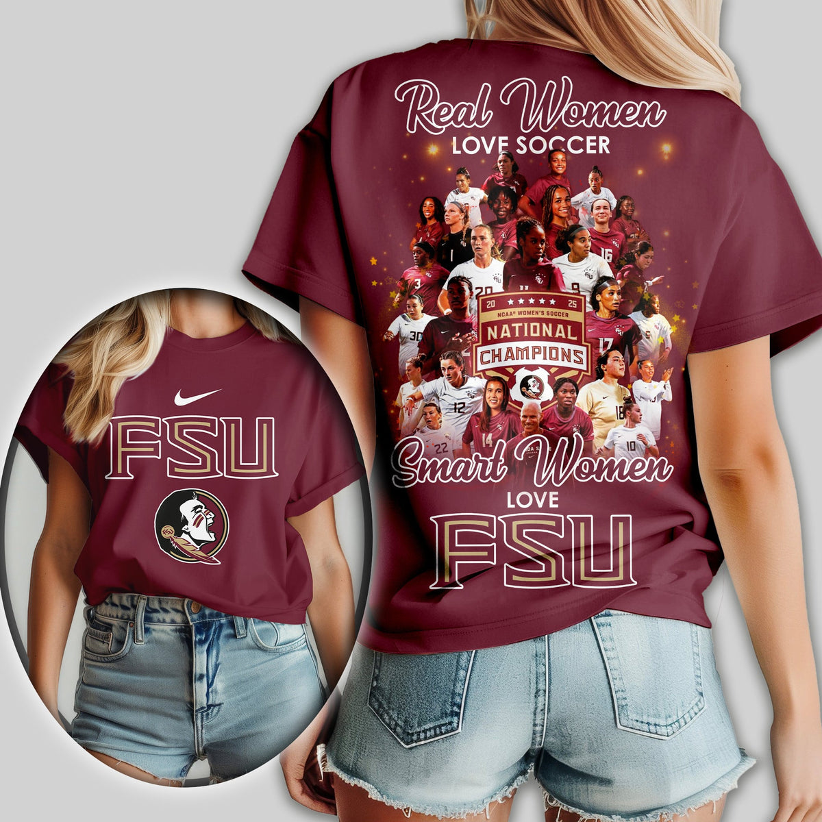 FSU | Premium NCAA 2025 FSU Soccer Champions 3D Shirt TD