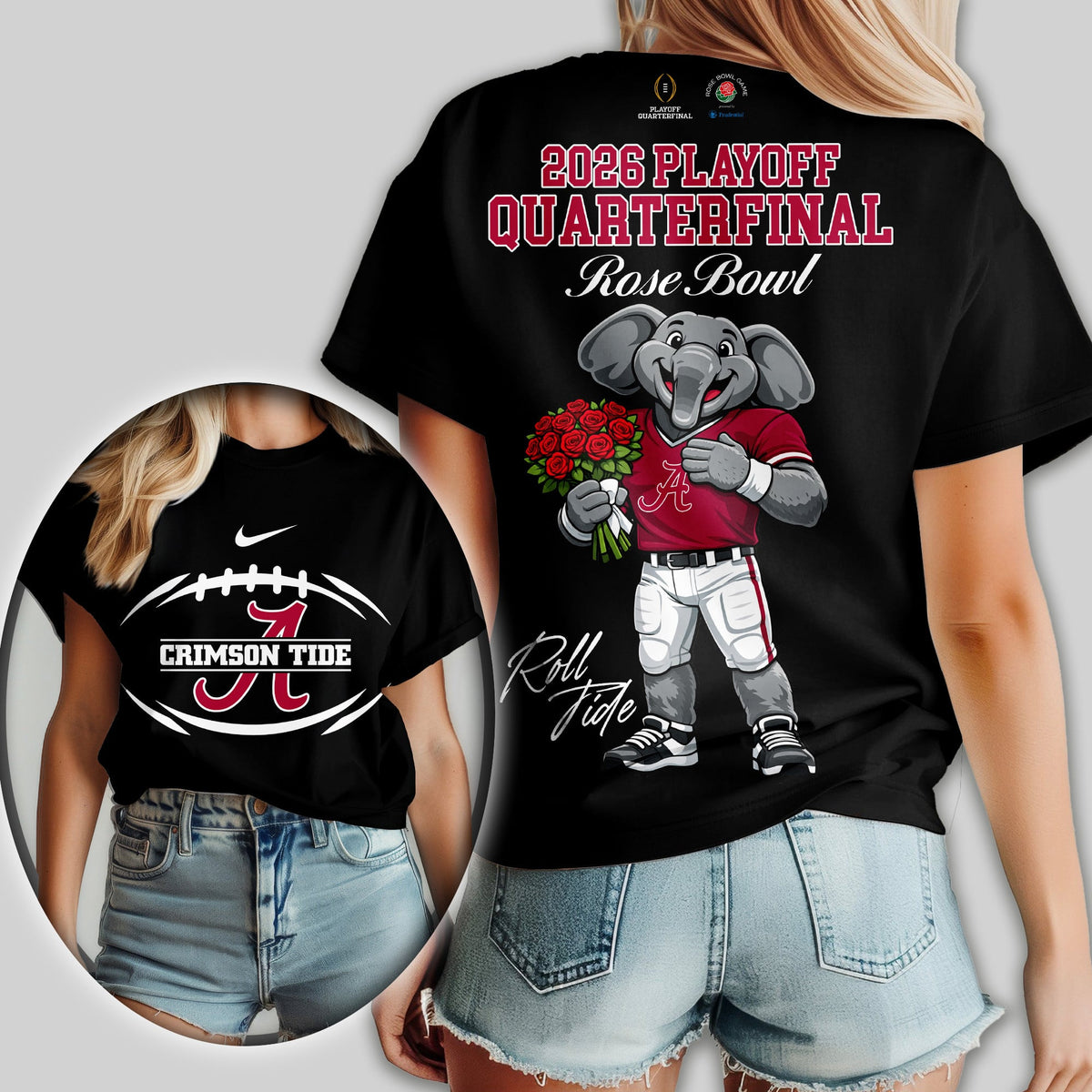 Alabama Crimson Tide | Premium NCAA Rose Bowl 3D Shirt TD