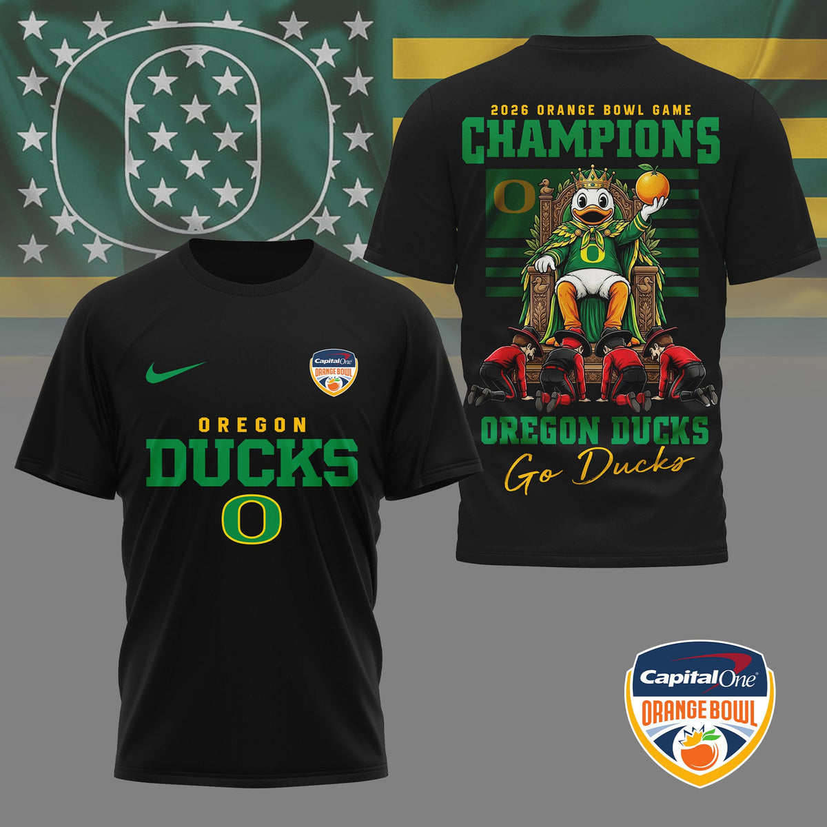 Oregon Ducks | Premium NCAA 2026 Orange Bowl Game Champions Shirt NY