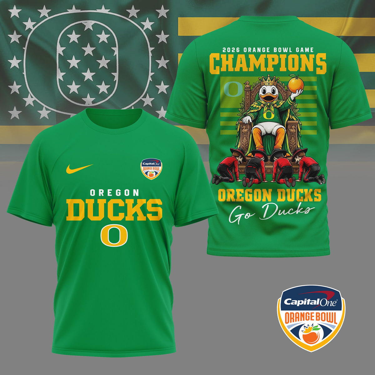 Oregon Ducks | Premium NCAA 2026 Orange Bowl Game Champions Shirt NY