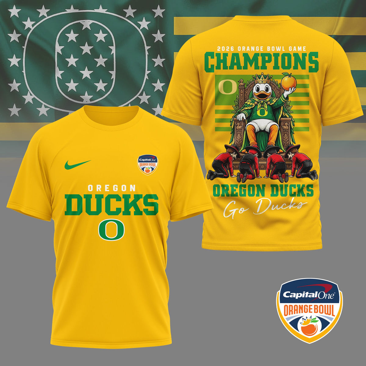 Oregon Ducks | Premium NCAA 2026 Orange Bowl Game Champions Shirt NY
