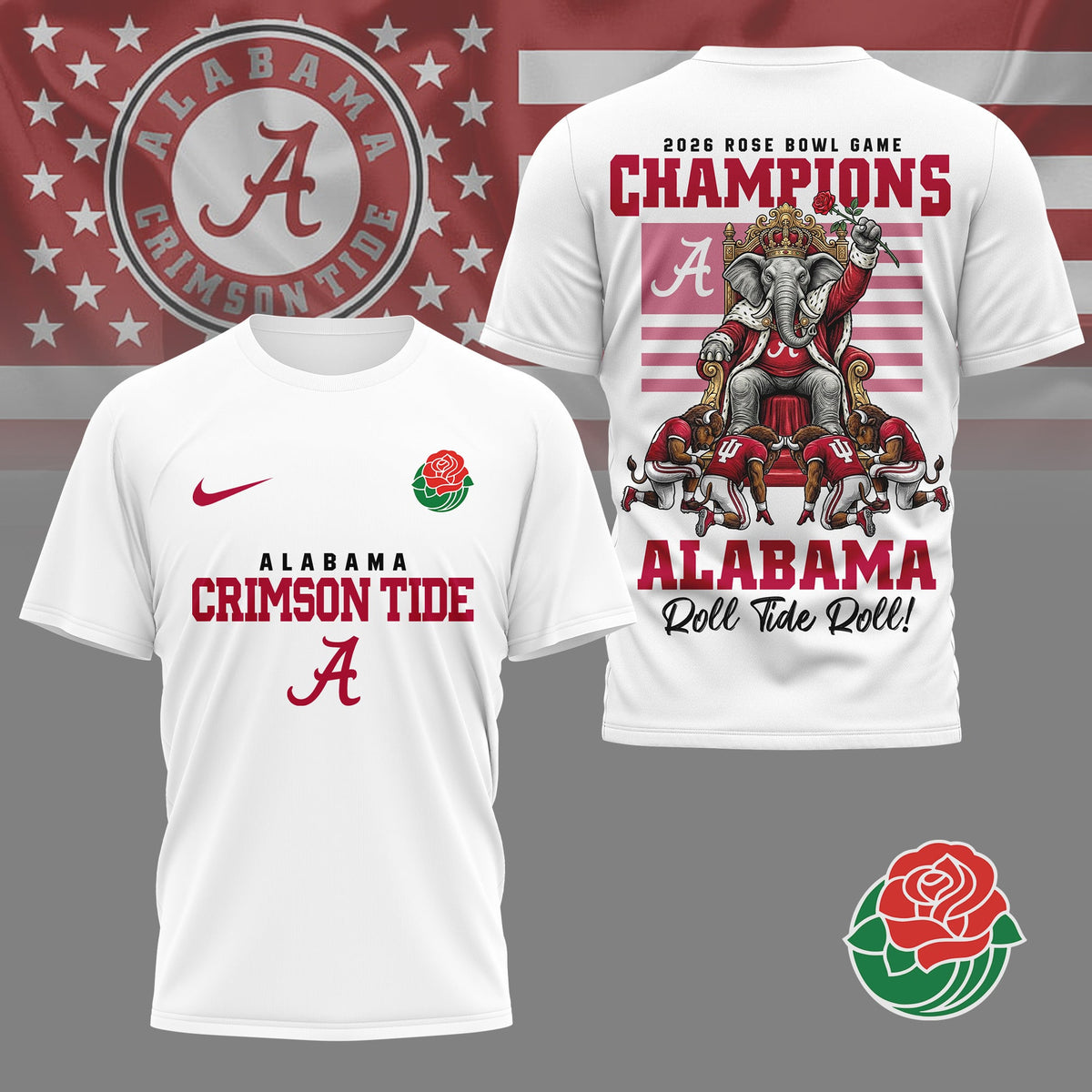 Alabama Crimson Tide | Premium NCAA 2026 Rose Bowl Game Champions Shirt NY