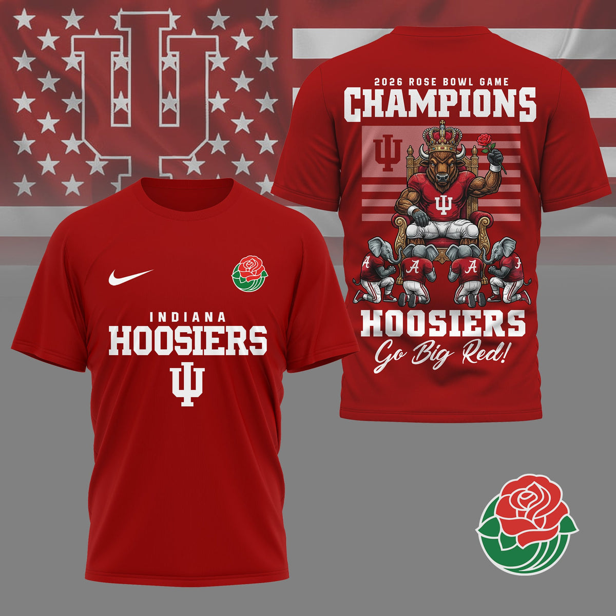 Indiana Hoosiers | Premium NCAA 2026 Rose Bowl Game Champions Shirt NY