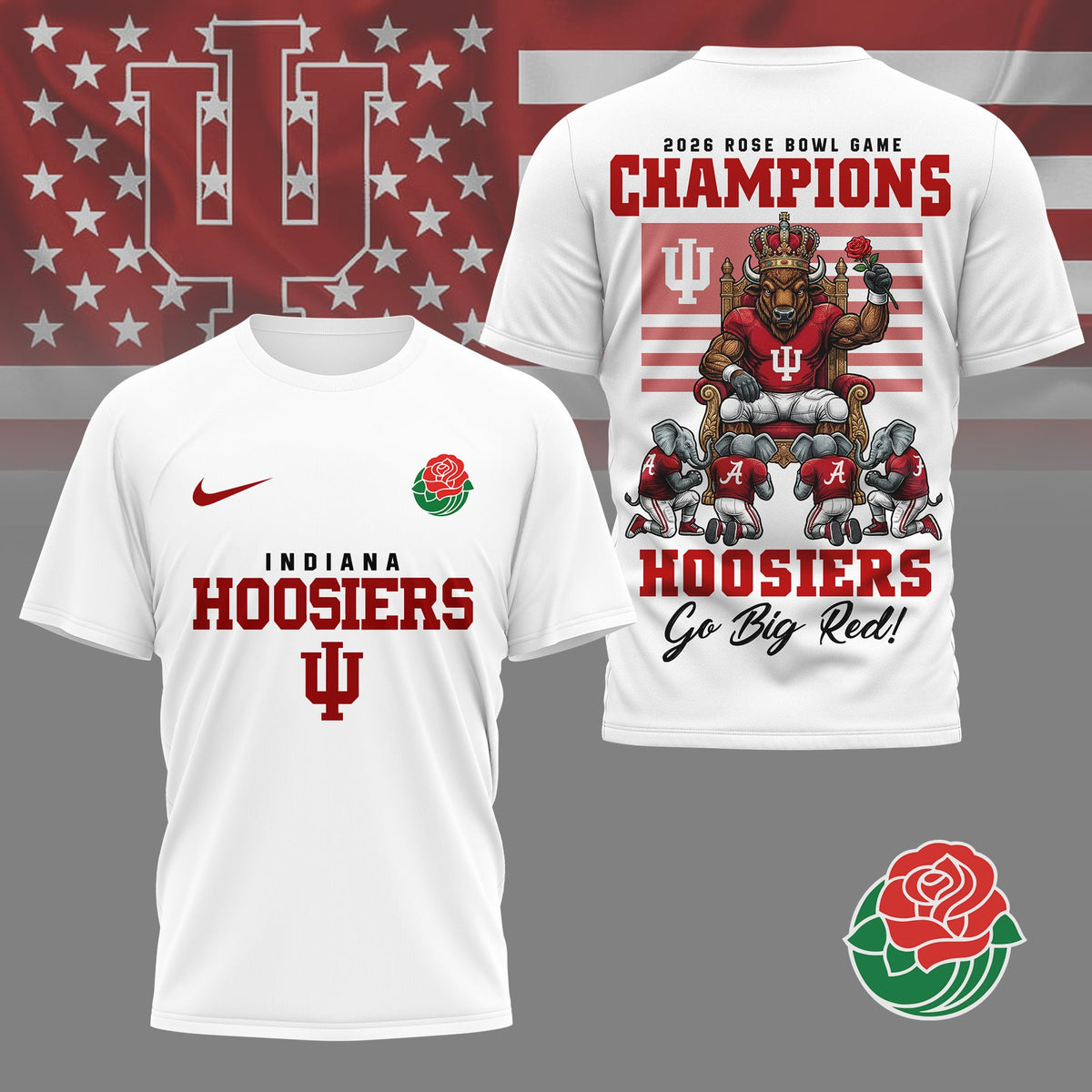 Indiana Hoosiers | Premium NCAA 2026 Rose Bowl Game Champions Shirt NY