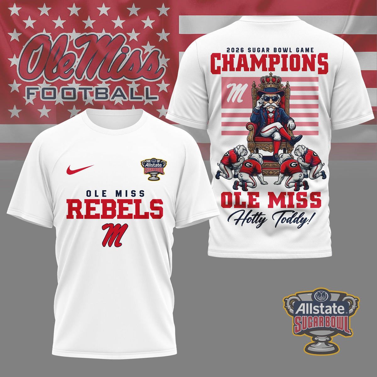 Ole Miss Rebels | Premium NCAA 2026 Sugar Bowl Game Champions Shirt NY
