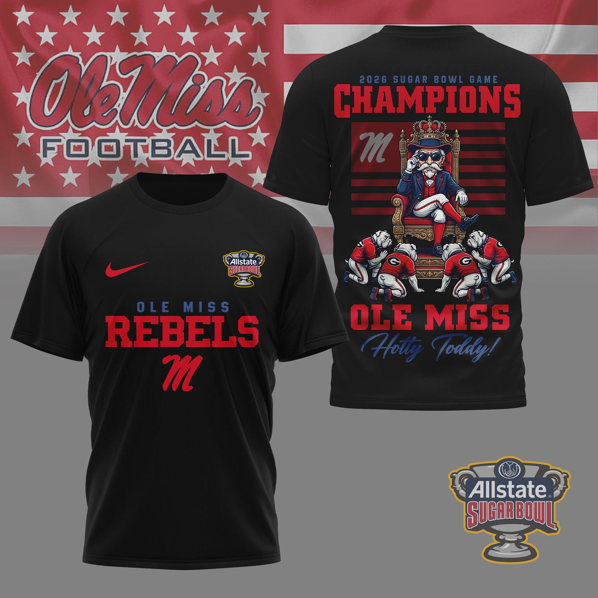 Ole Miss Rebels | Premium NCAA 2026 Sugar Bowl Game Champions Shirt NY