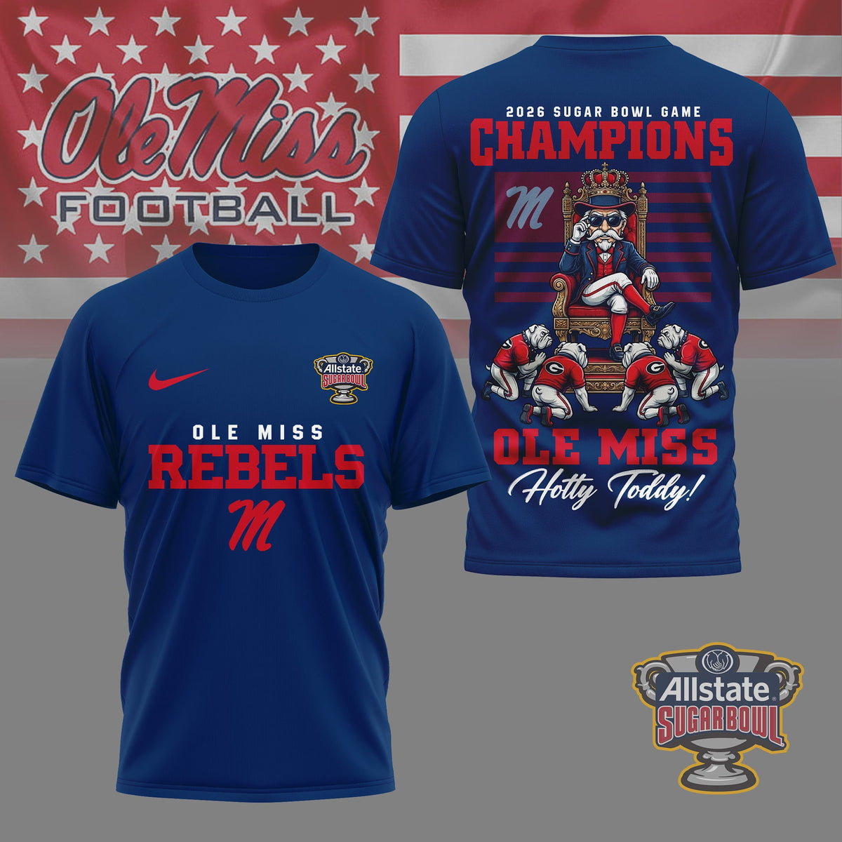 Ole Miss Rebels | Premium NCAA 2026 Sugar Bowl Game Champions Shirt NY