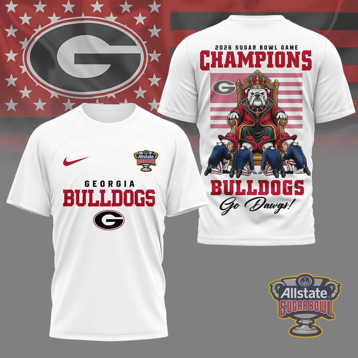 Georgia Bulldogs | Premium NCAA 2026 Sugar Bowl Game Champions Shirt NY