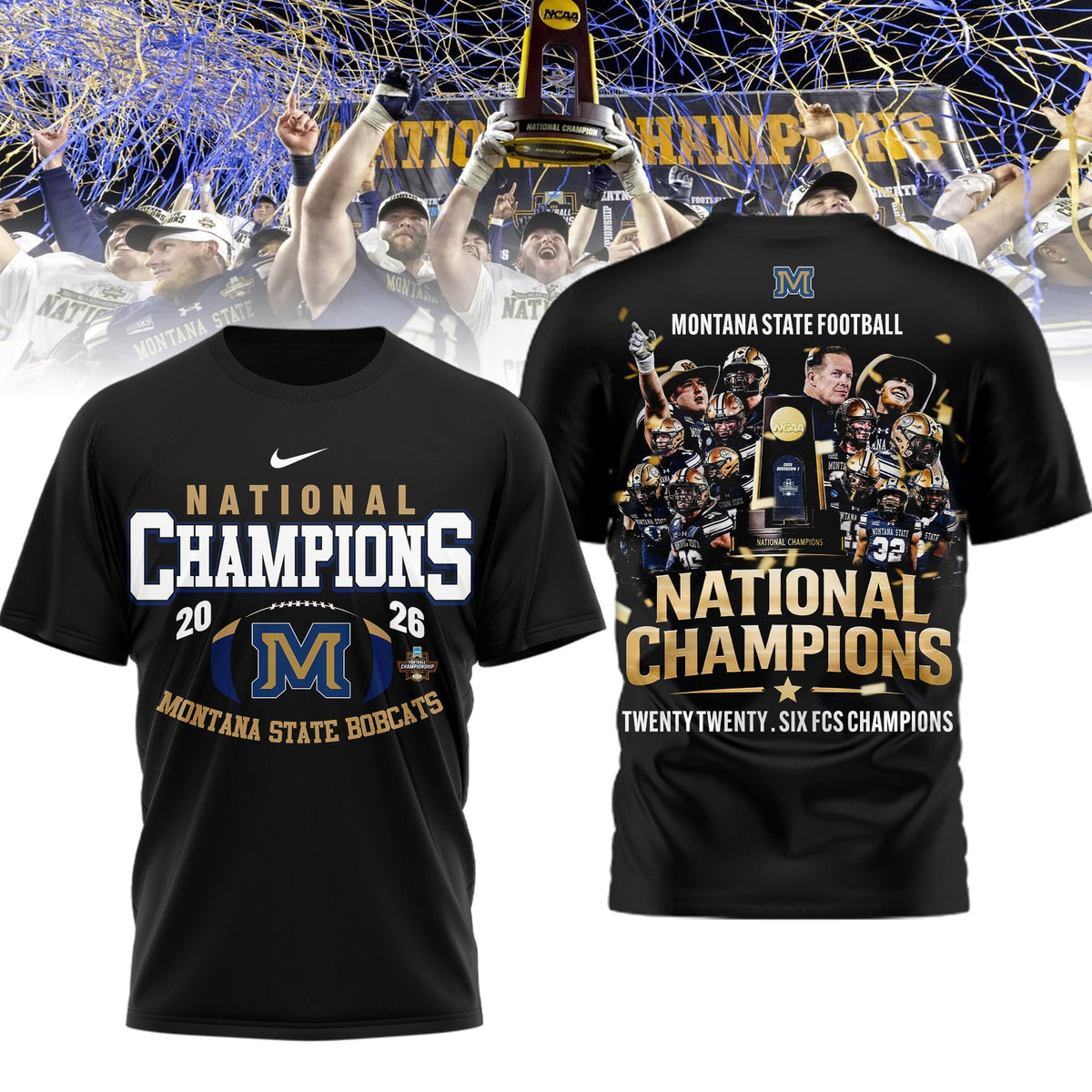 Montana State Bobcats | Premium NCAA 2026 National Champions 3D Shirt TD