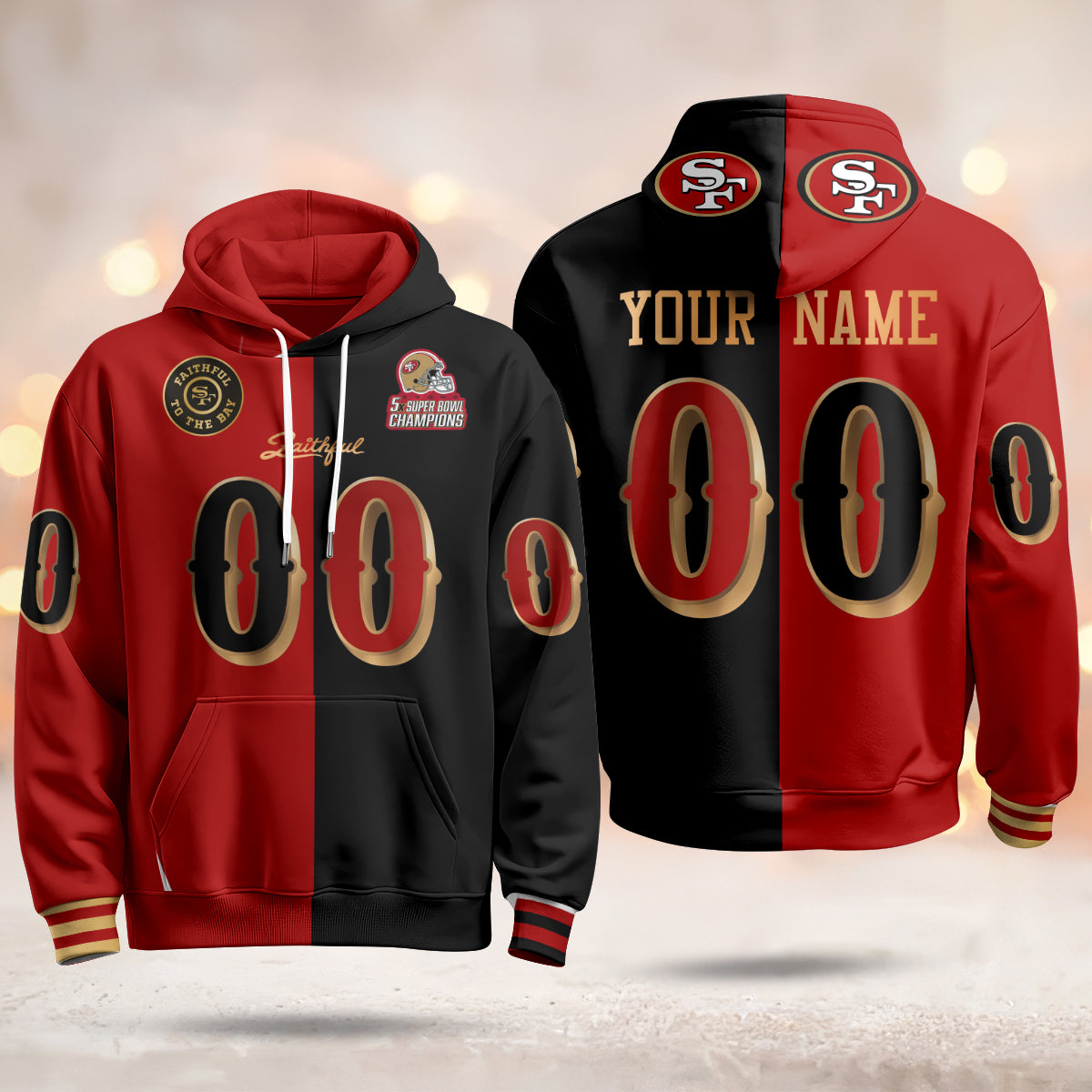 SF Rivalries 5x Champions & Faithful To The Bay Vapor Limited Custom Hoodie - Stitched