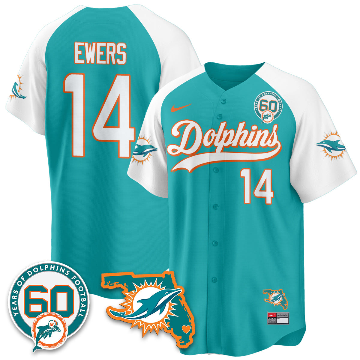 MIA 60th Season Vapor Limited Baseball Jersey - All Stitched
