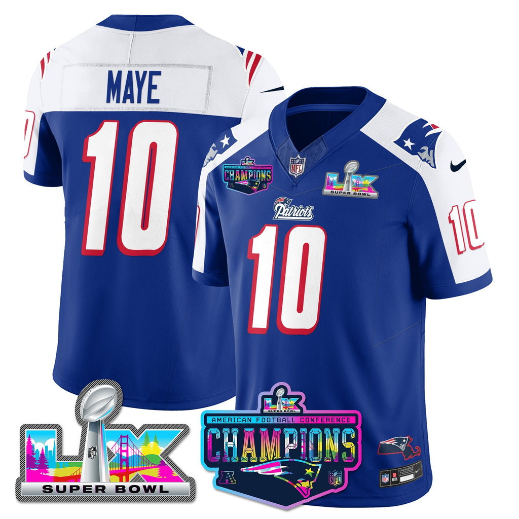 NE 1996 Throwback Limited Vapor Jersey - 2025 AFC Champions Limited Patch