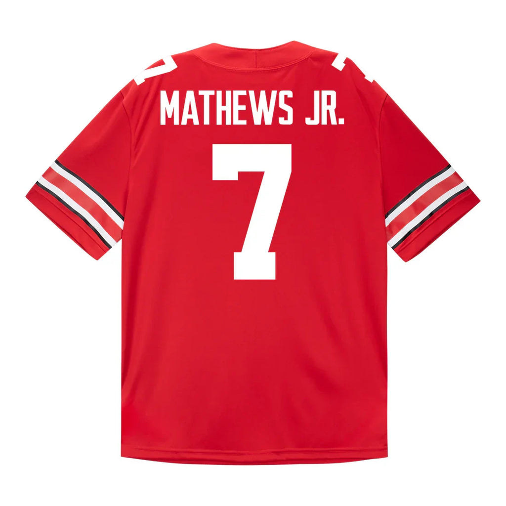 Jermaine Mathews Jr. Ohio State Buckeyes Jersey – Red