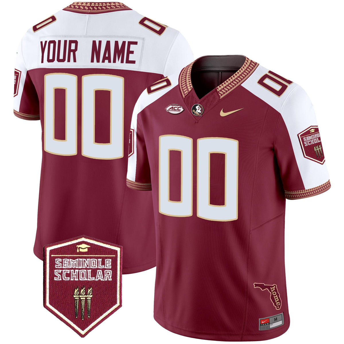 Florida State Seminoles 2025 Seminole Scholar Patch Vapor Limited Custom Jersey - All Stitched