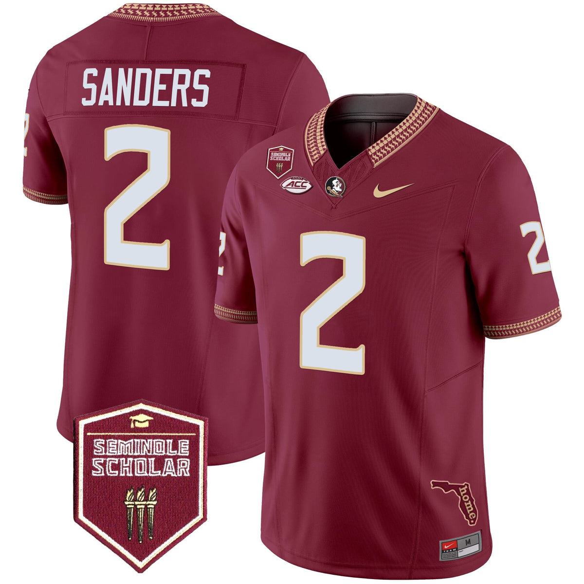 Men's Florida State Seminoles 2025 Seminole Scholar Patch Vapor Limited Jersey - All Stitched