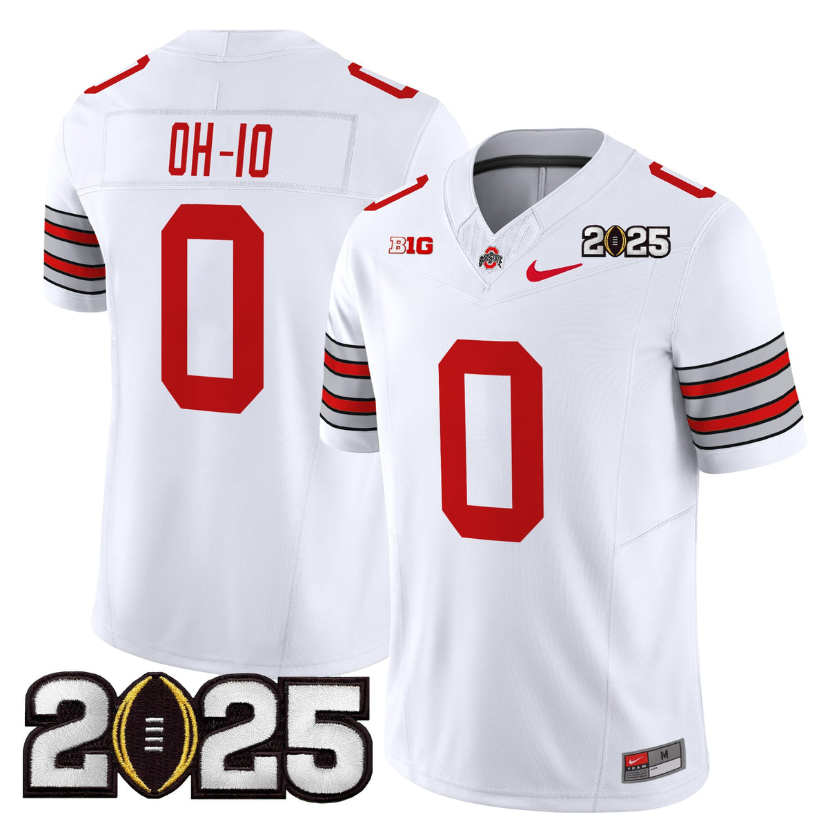 Men's Ohio State Buckeyes 'Heritage Stripe' 2025 CFP Final Patch Vapor Limited Jersey - All Stitched