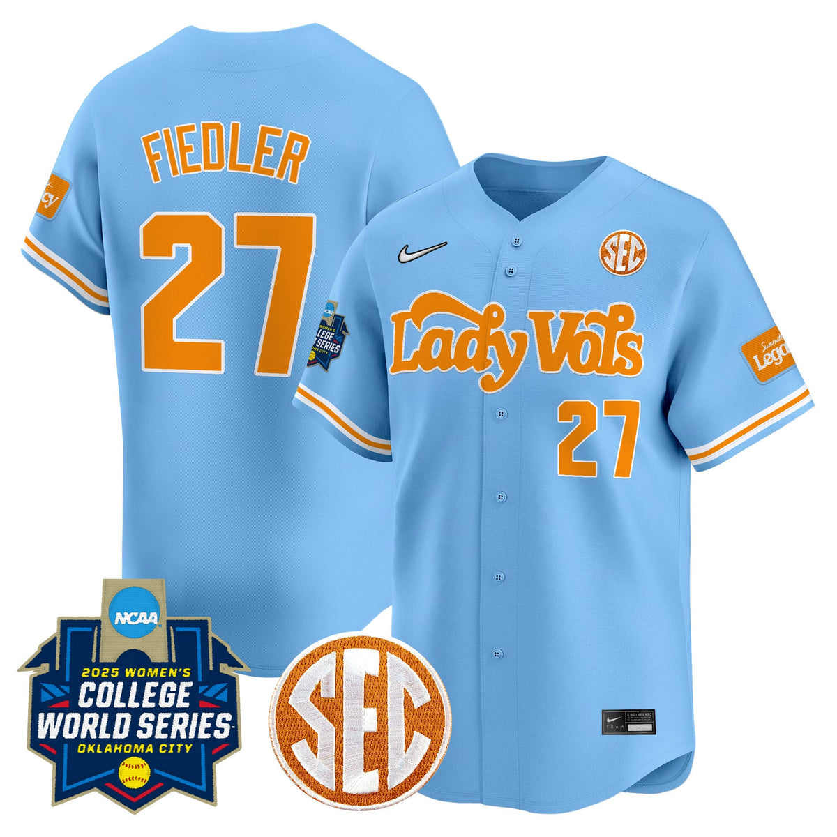 Men's Size - Tennessee Volunteers Softball 2025 World Series (WCWS) Vapor Premier Limited Jersey - All Stitched