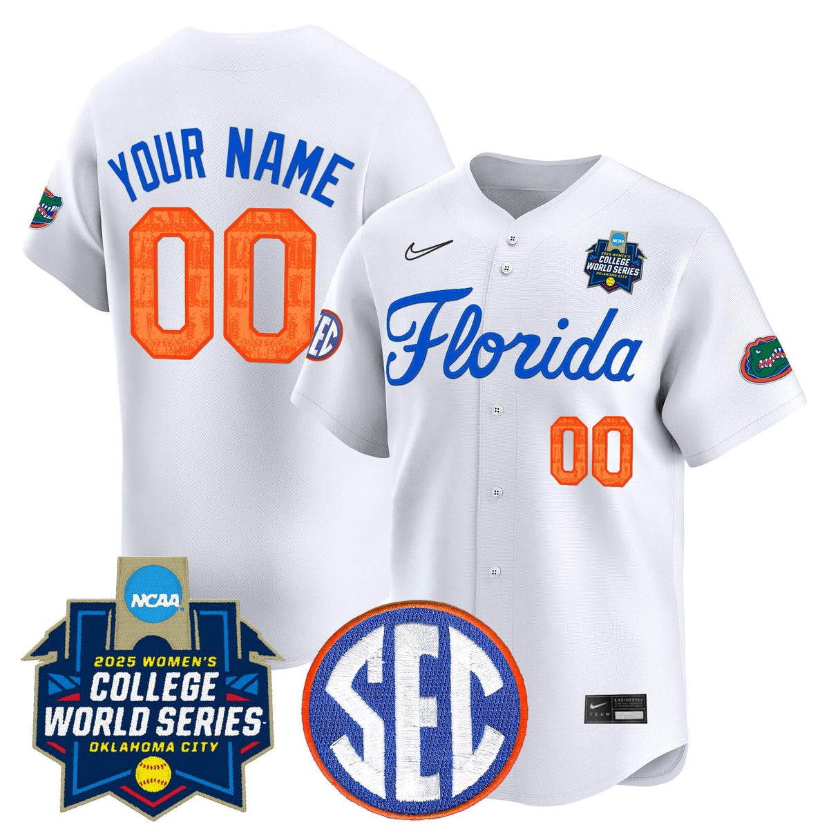Florida Gators Softball 2025 World Series (WCWS) Vapor Premier Limited Custom Jersey - All Stitched