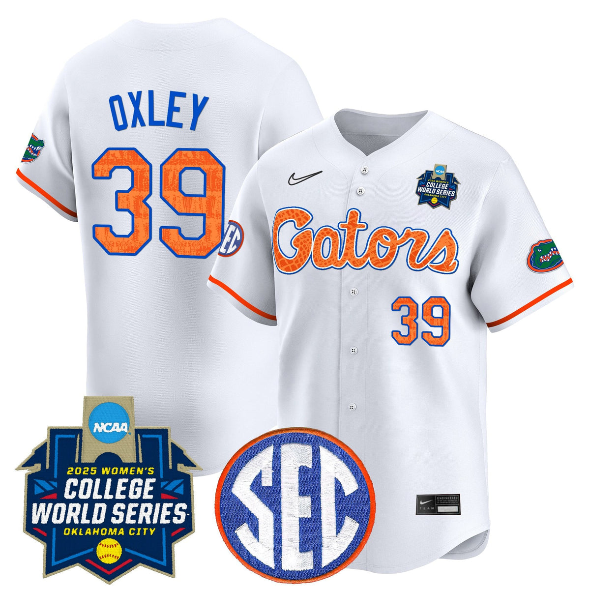 Men's Size - Florida Gators Softball 2025 World Series (WCWS) Vapor Premier Limited Jersey - All Stitched