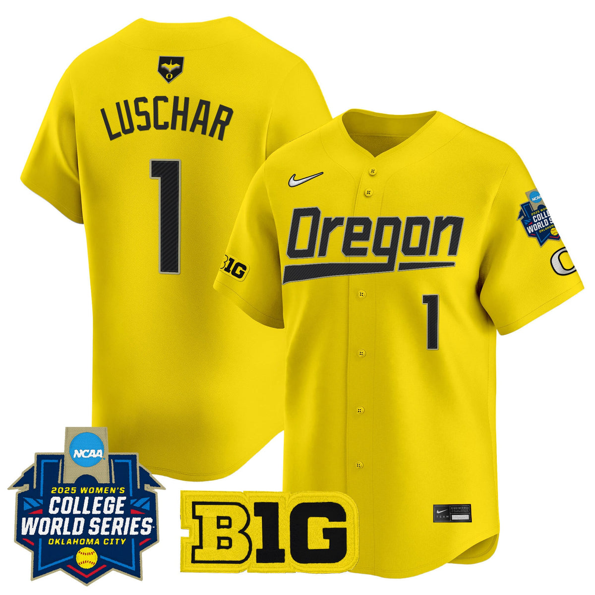 Men's size - Oregon Ducks Softball 2025 World Series (WCWS) Vapor Premier Limited Jersey - All Stitched