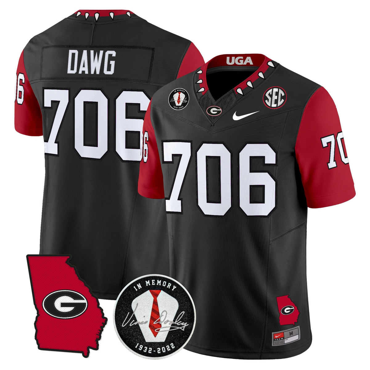 Men's Georgia Bulldogs 2025 Color Sleeves Vapor Limited Jersey - All Stitched