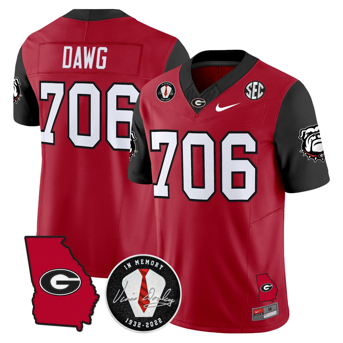 Men's Georgia Bulldogs 2025 Color Sleeves Vapor Limited Jersey - All Stitched