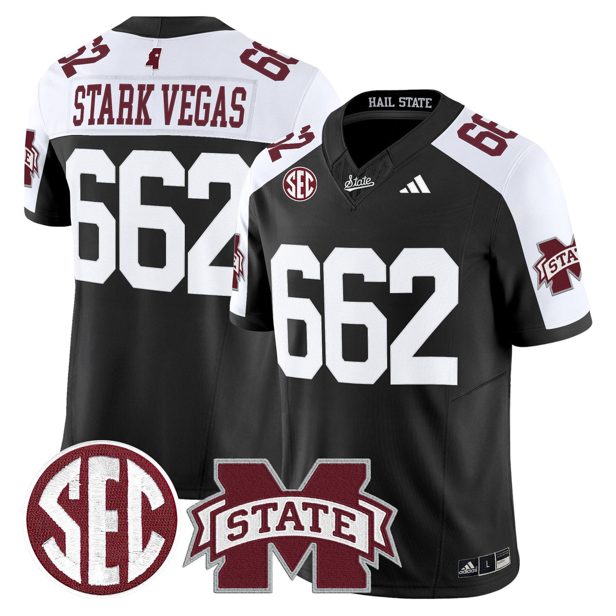 Men's Mississippi State Bulldogs 'Dark Mode' Vapor Limited Jersey - All Stitched