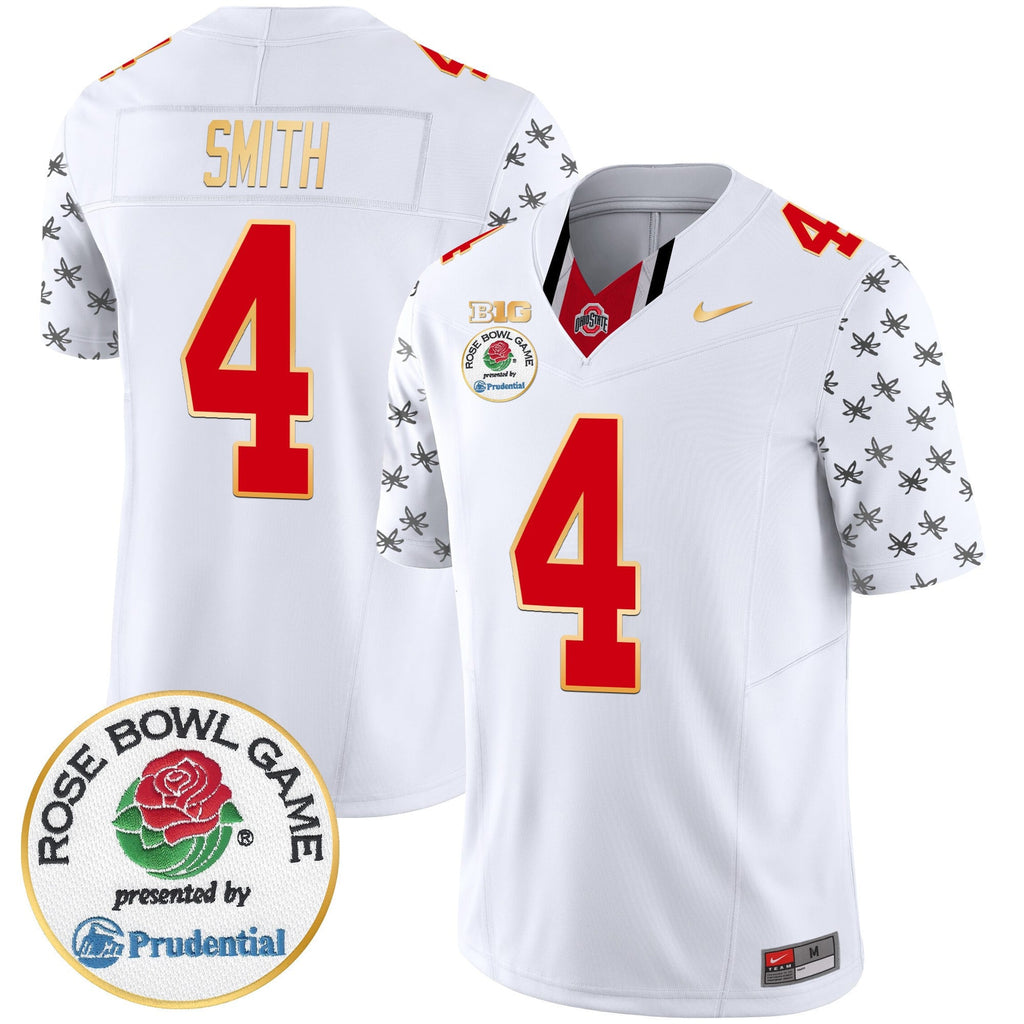 Men's Ohio State Buckeyes Rose Bowl Gold Trim Vapor Limited Jersey - All Stitched