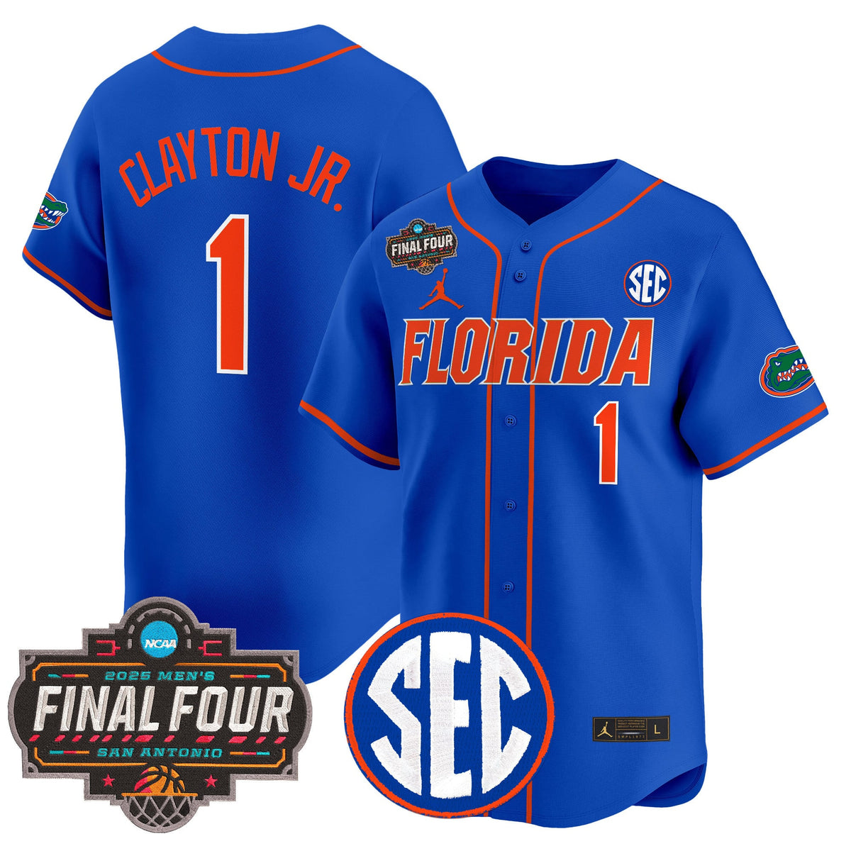 Men's Florida Gators 2025 Final Four Patch Vapor Baseball Jersey - All Stitched