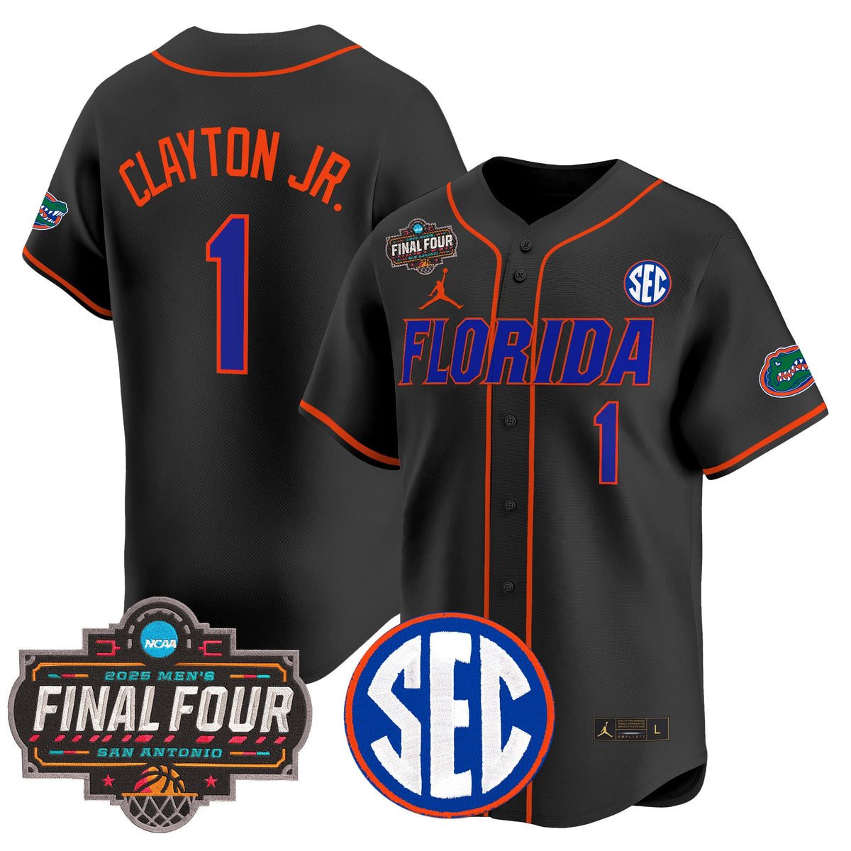 Men's Florida Gators 2025 Final Four Patch Vapor Baseball Jersey - All Stitched