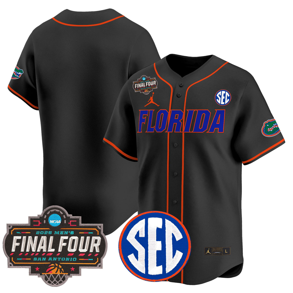 Men's Florida Gators 2025 Final Four Patch Vapor Baseball Jersey - All Stitched