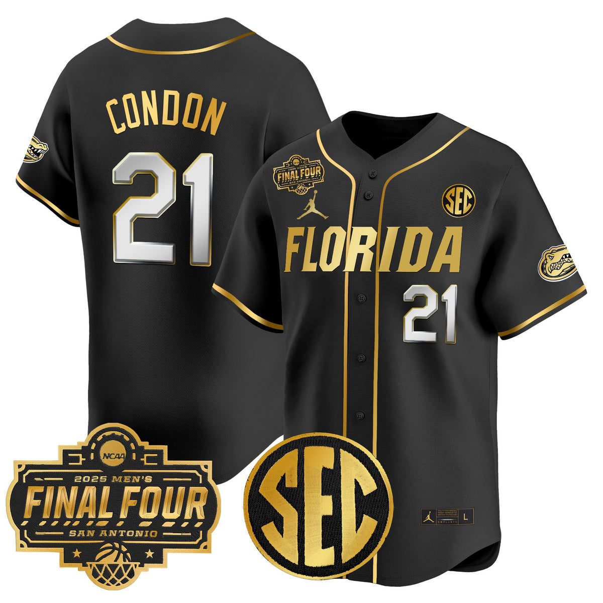 Men's Florida Gators 2025 Final Four Patch Vapor Baseball Jersey - All Stitched