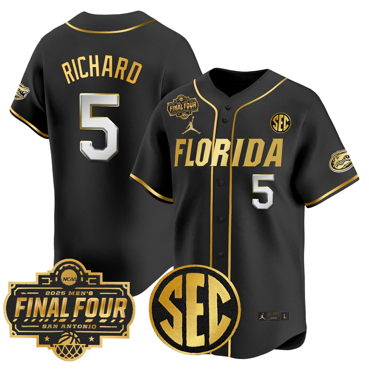 Men's Florida Gators 2025 Final Four Patch Vapor Baseball Jersey - All Stitched
