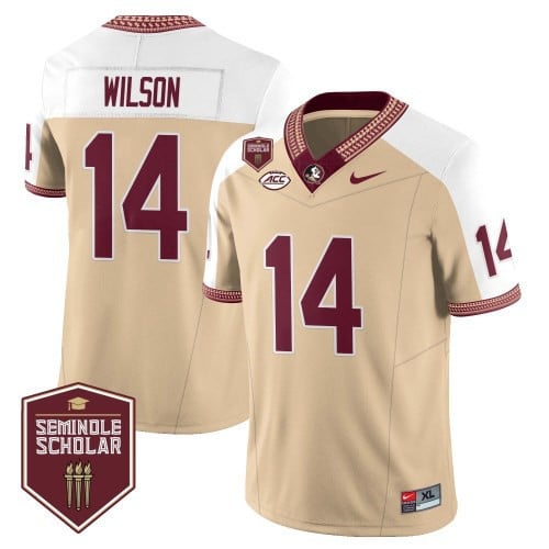 Men’s Florida State Seminoles Football Vapor Gold Jersey – Seminole Scholar – All Stitched