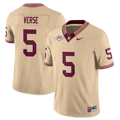 Men’s Florida State Seminoles Football Vapor Gold Jersey – All Stitched