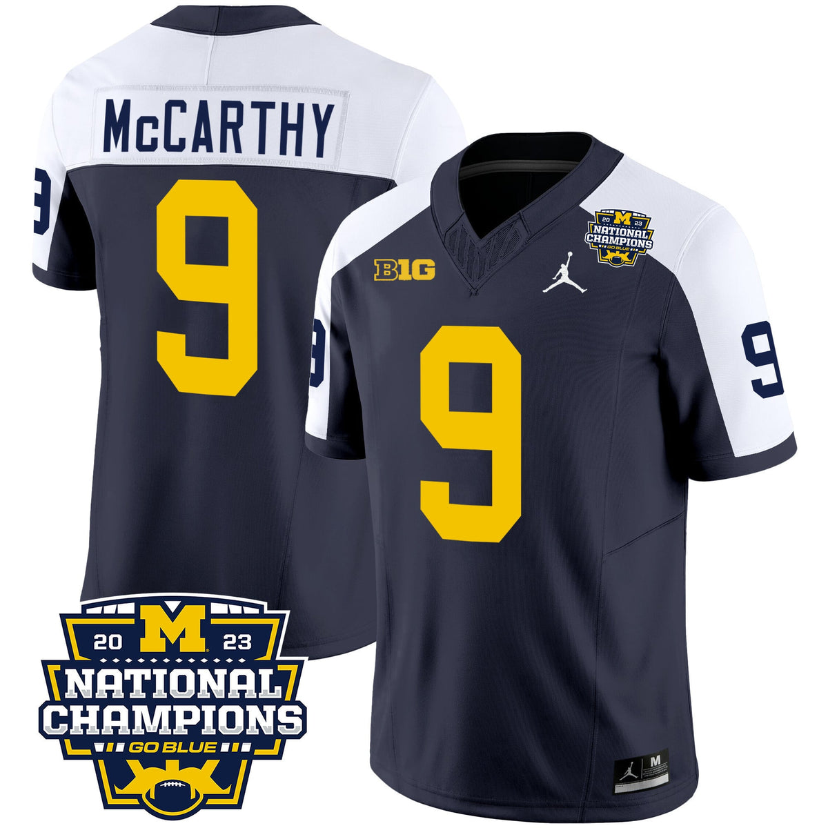 Men's Michigan Wolverines 2023 National Champions Patch Vapor Jersey V2 - All Stitched
