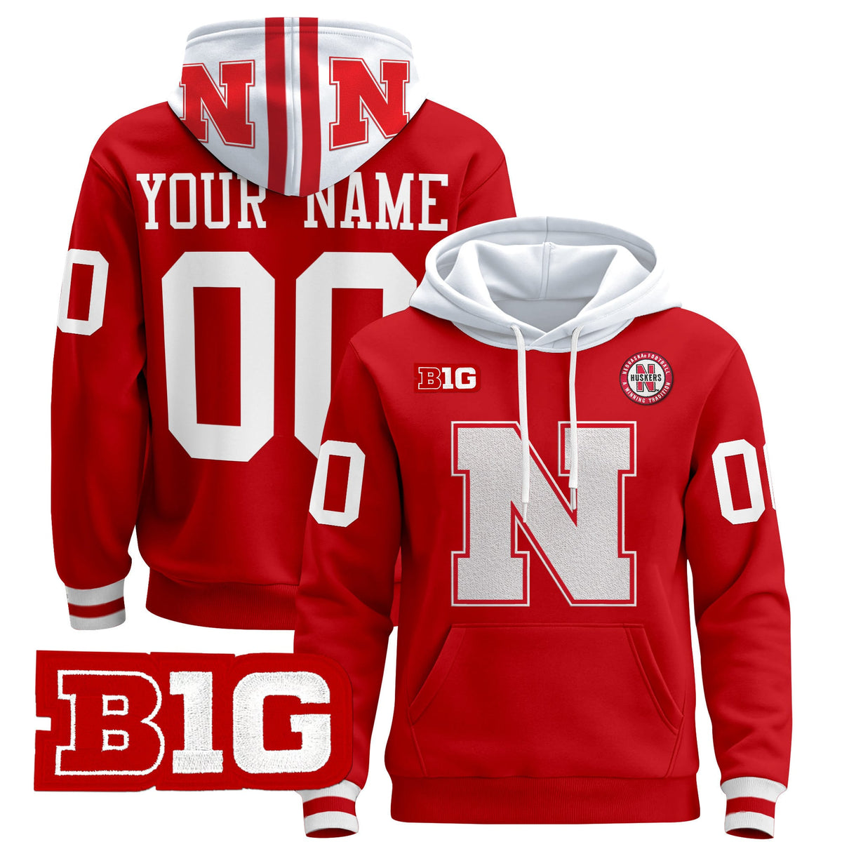 Nebraska Cornhuskers 2024 Custom Pullover Hoodie V2