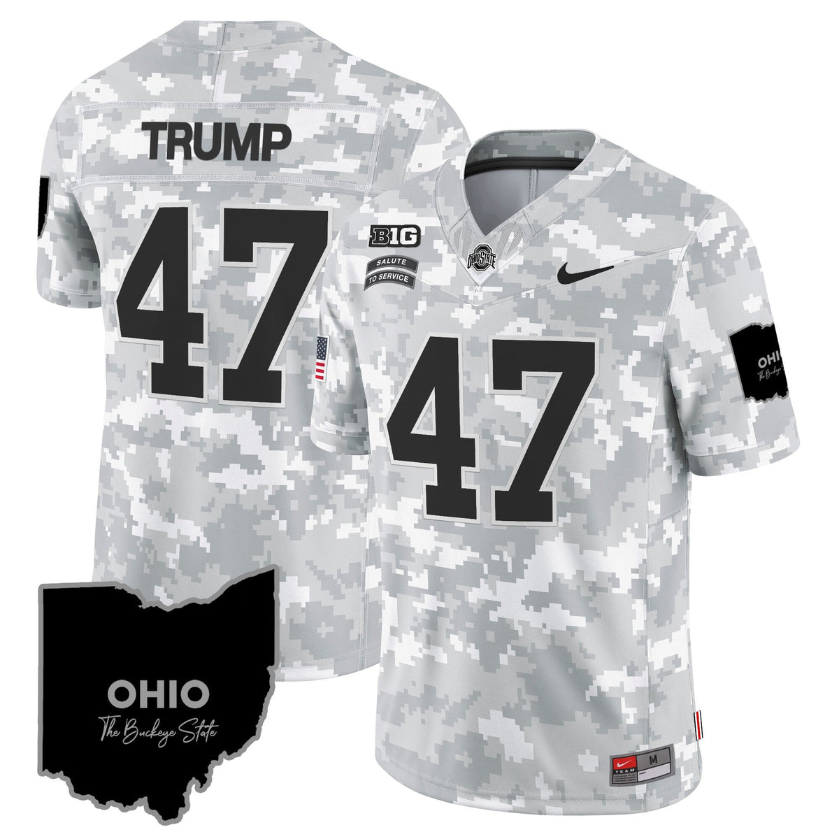 Ohio State Buckeyes 2024 Salute to Service Vapor Limited Jersey - Arctic Camo - All Stitched