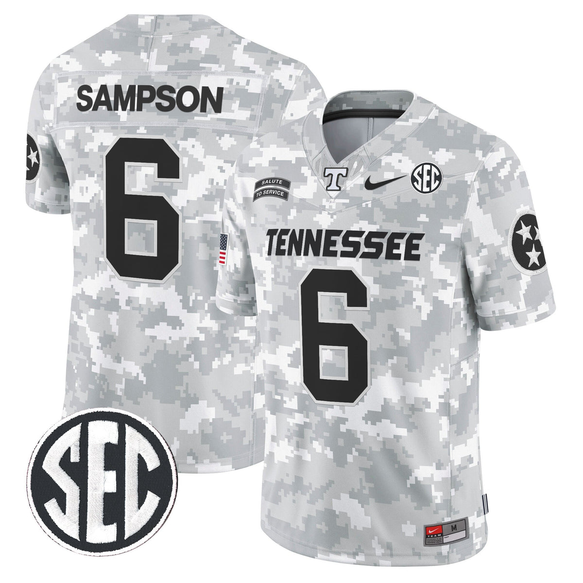 Tennessee Volunteers 2024 Salute to Service Vapor Limited Jersey - Arctic Camo - All Stitched