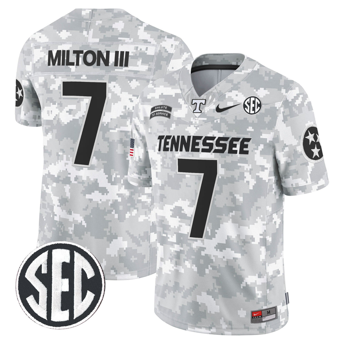 Tennessee Volunteers 2024 Salute to Service Vapor Limited Jersey - Arctic Camo - All Stitched