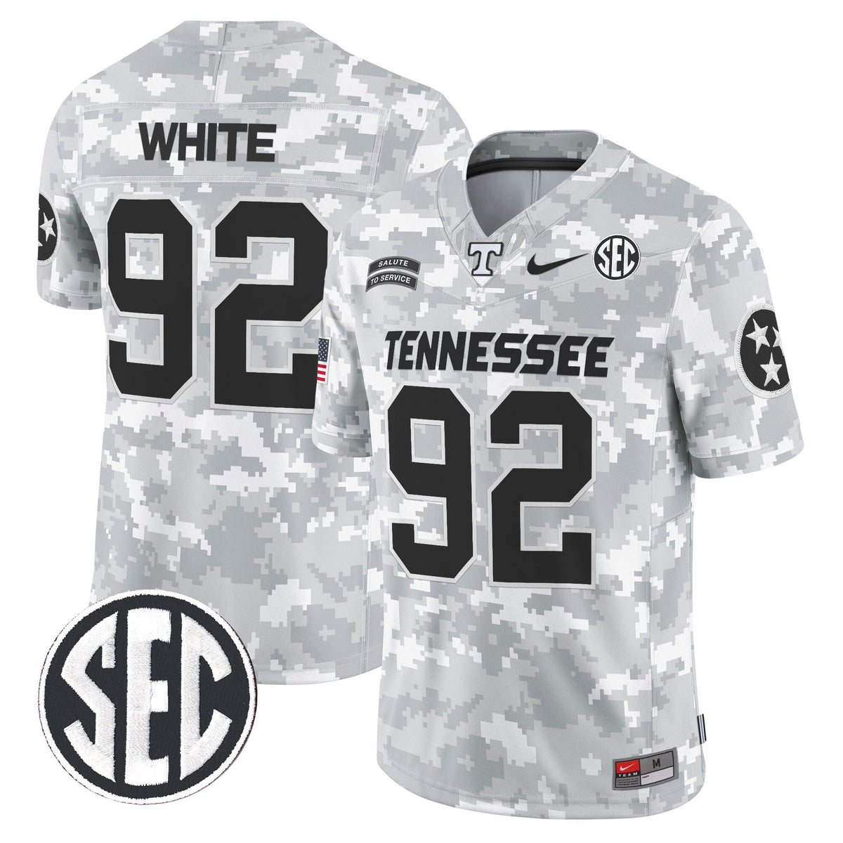 Tennessee Volunteers 2024 Salute to Service Vapor Limited Jersey - Arctic Camo - All Stitched