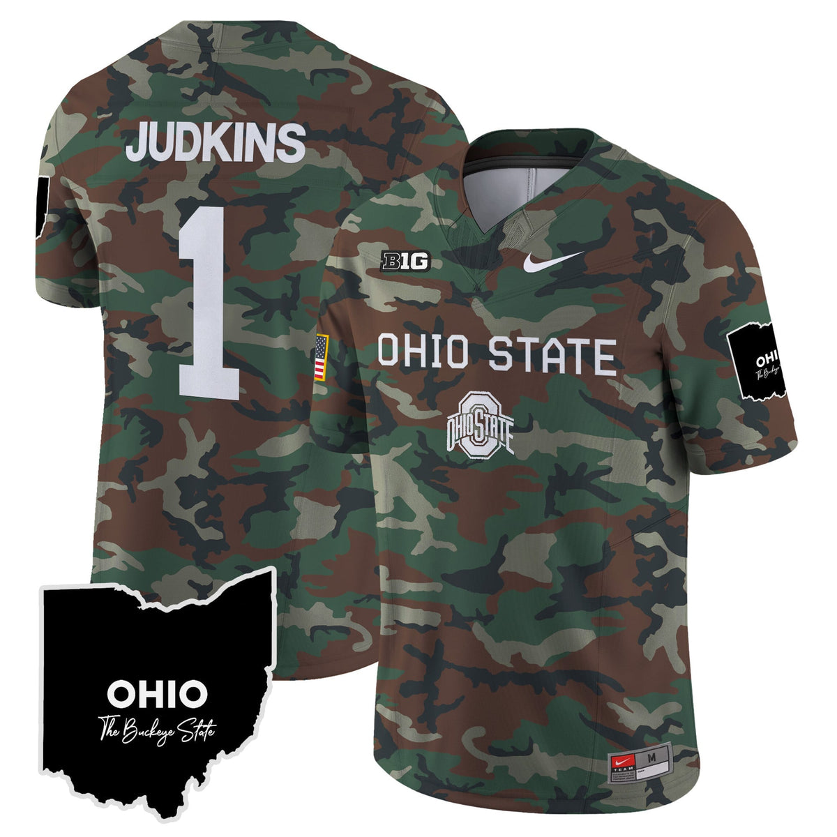 Ohio State Buckeyes 2024 Military Vapor Limited Jersey - All Stitched
